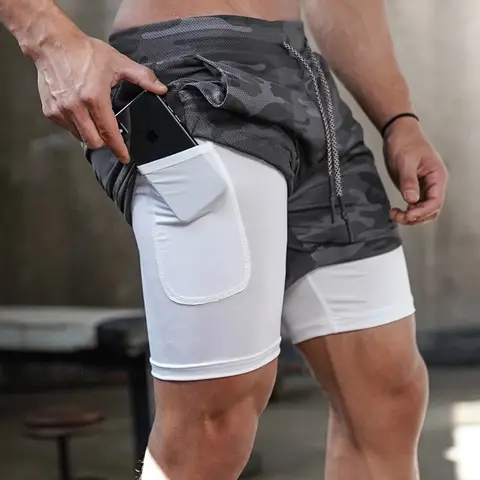 2 in 1 Breathable Workout Gym Shorts