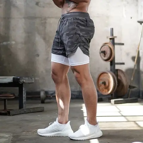 2 in 1 Breathable Workout Gym Shorts