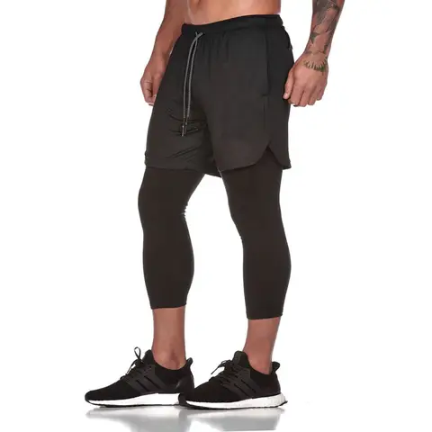 2 in 1 Breathable Workout Gym Shorts