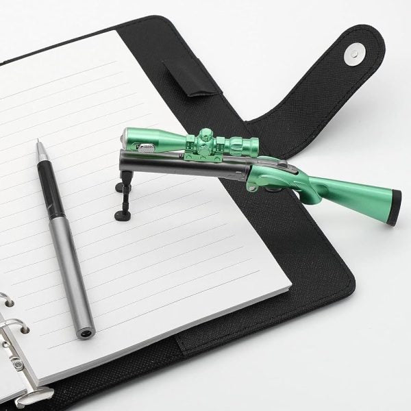 Sniper Rifle Pen Holder with Pen and Torch