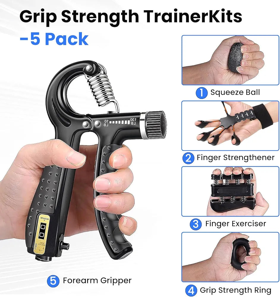 5-in-1 Hand Grip Strengthener Exercise Set Hand Trainer