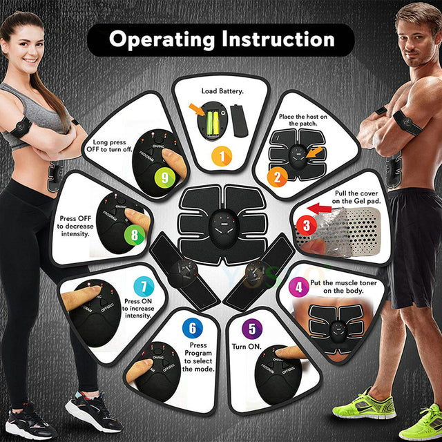 EMS Fitness Smart Sixpad Training Gear Electronic Muscle Stimulator