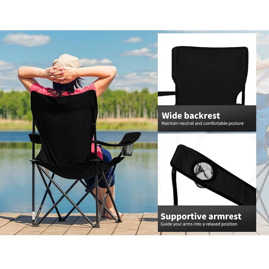 Camping Chairs Folding Arm Foldable Portable Outdoor Picnic Chair