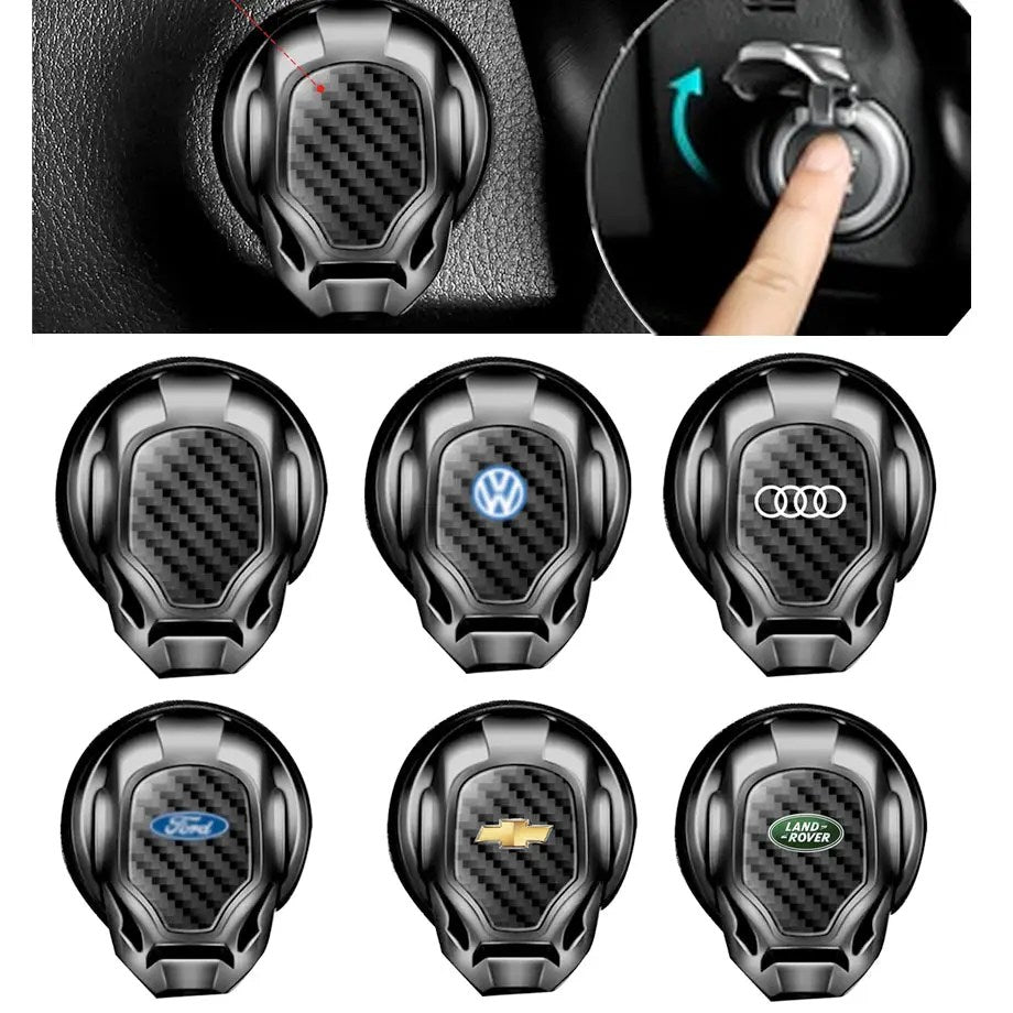 Car Engine Push Start Stop Button Cover with Car Logo