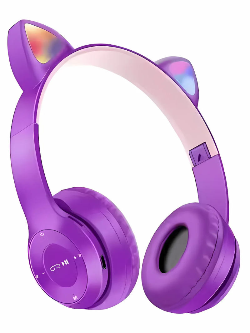 Cute Cat Ear Wireless Bluetooth Headphones β Foldable & Stylish