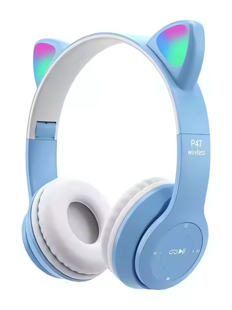 Cute Cat Ear Wireless Bluetooth Headphones β Foldable & Stylish