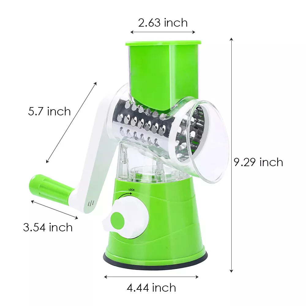 3 in 1 Vegetable Chopper - Drum Style Cutter, Slicer & Chopper