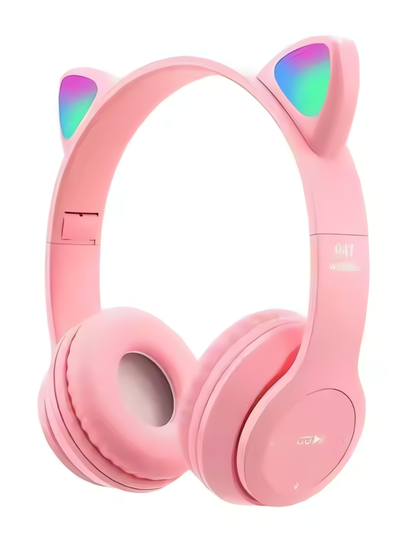 Cute Cat Ear Wireless Bluetooth Headphones β Foldable & Stylish