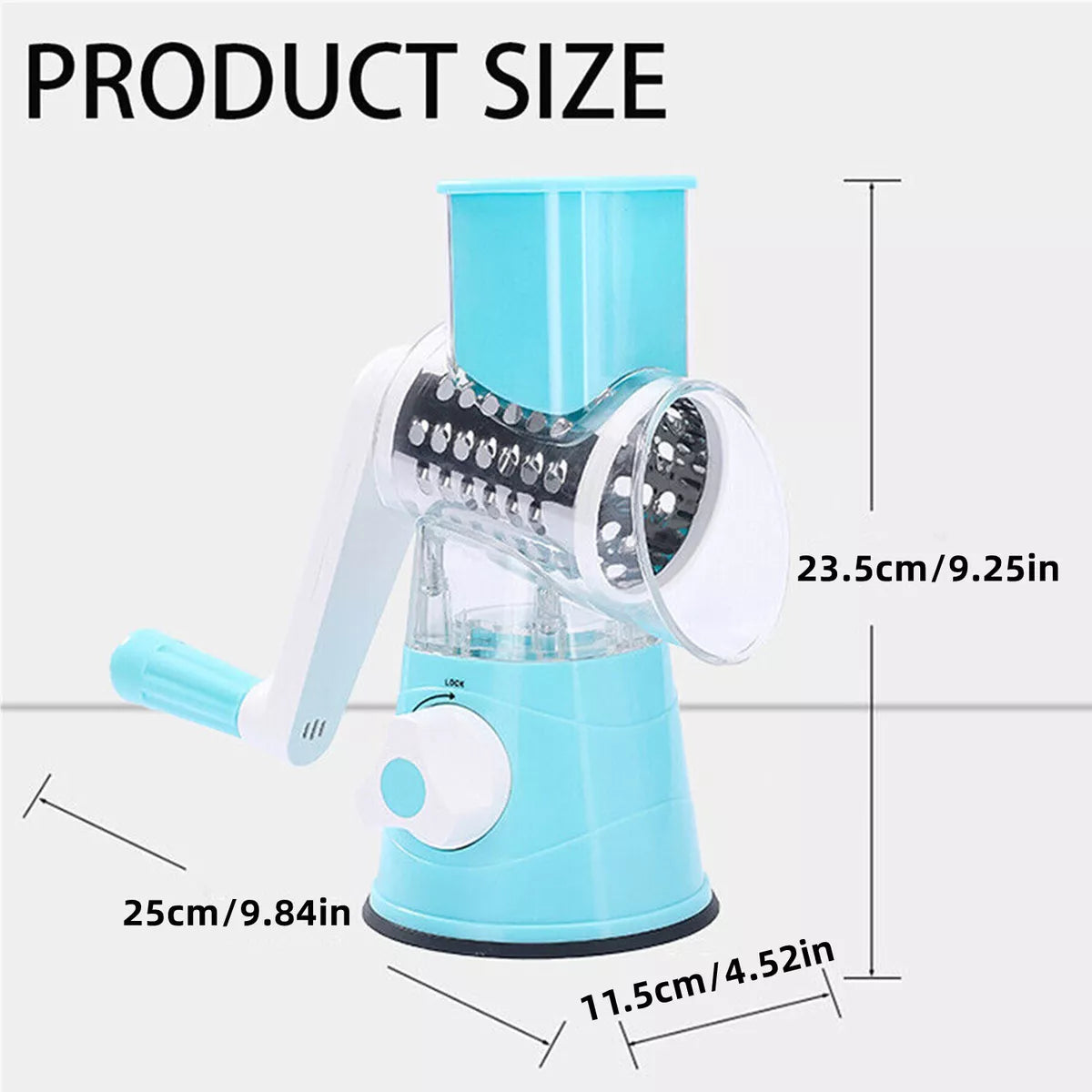 3 in 1 Vegetable Chopper - Drum Style Cutter, Slicer & Chopper