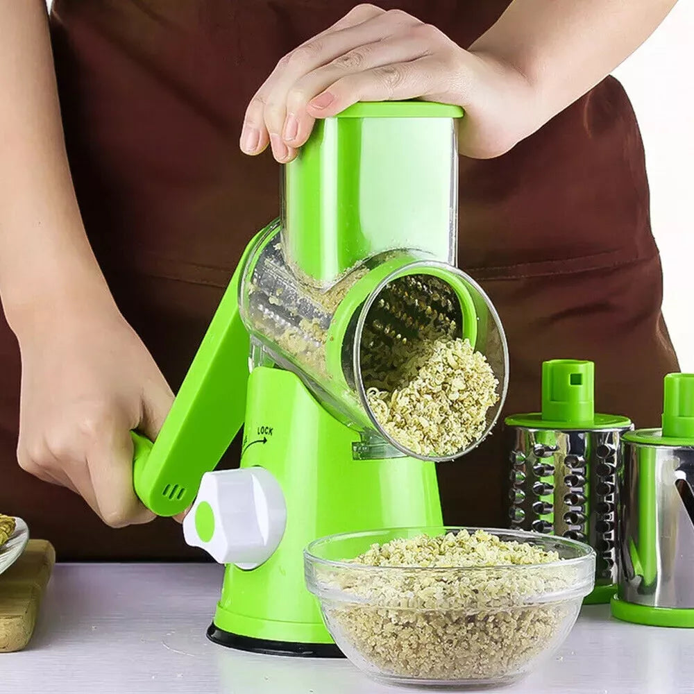 3 in 1 Vegetable Chopper - Drum Style Cutter, Slicer & Chopper