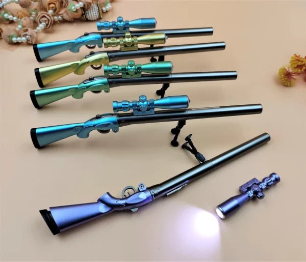 Sniper Rifle Pen Holder with Pen and Torch