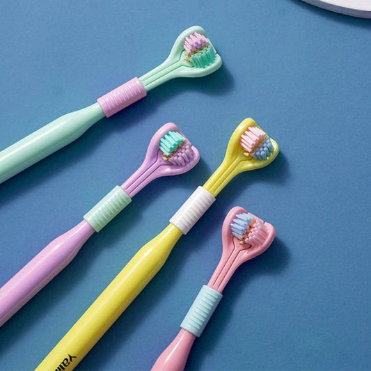 Three-Sided Toothbrush Ultra Fine & Soft with Tongue Scraper