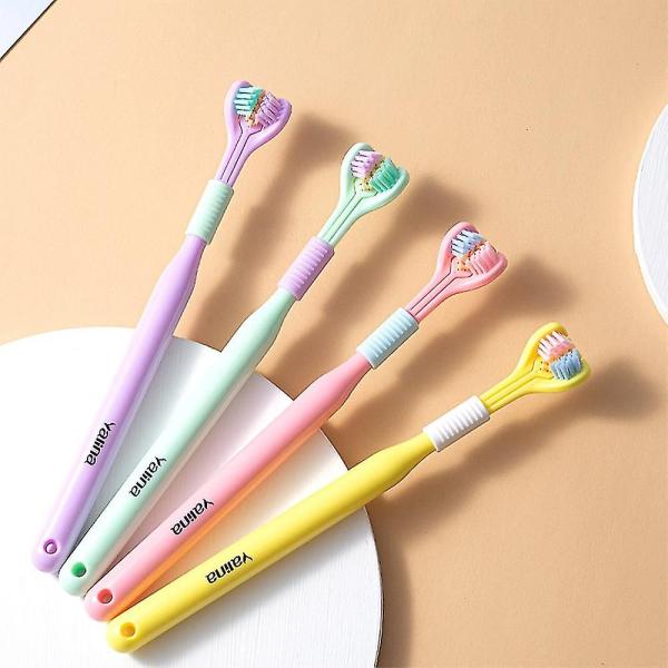 Three-Sided Toothbrush Ultra Fine & Soft with Tongue Scraper