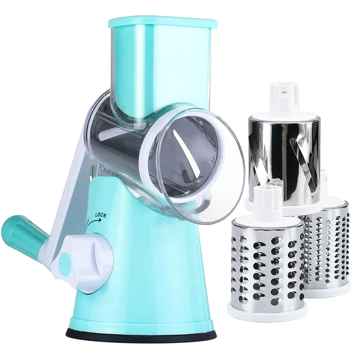 3 in 1 Vegetable Chopper - Drum Style Cutter, Slicer & Chopper