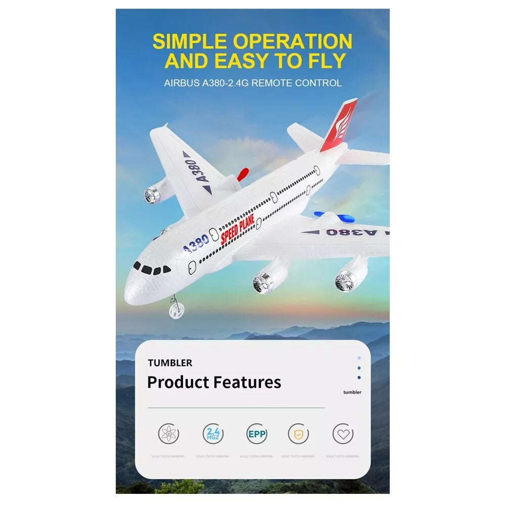 Rc Plane A380 Mode Rc Plane Easy to Fly Stunt Roll Fixed Wing Plane 3CH EPP Remote Control Airplane