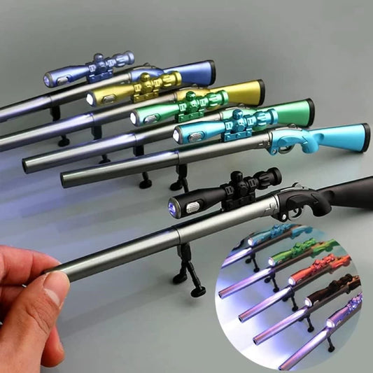 Sniper Rifle Pen Holder with Pen and Torch